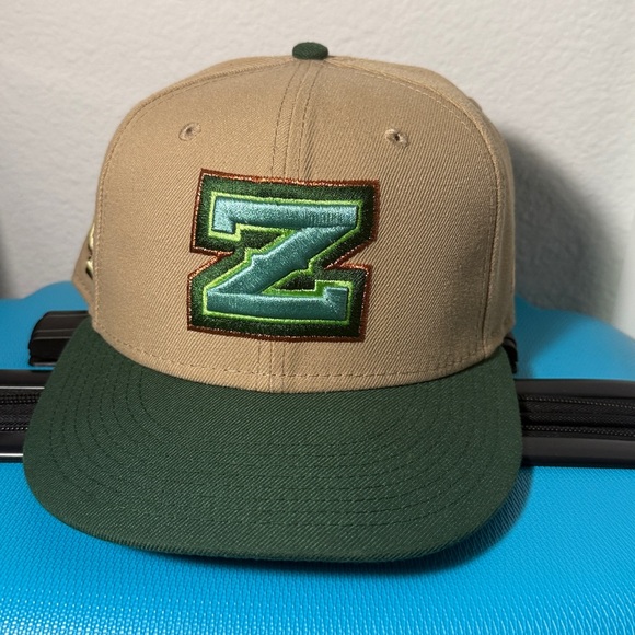 New Era Other - New Era New Orleans Zephyrs MiLab Tan Fitted Cap with Green Logo Size 7 3/8